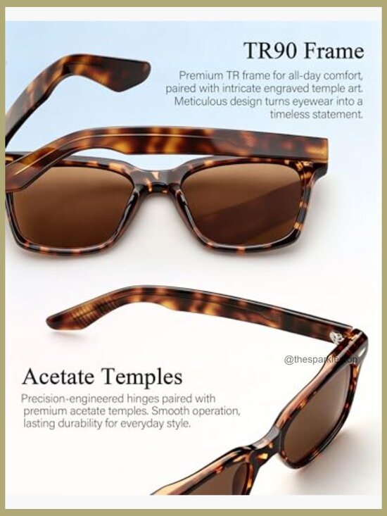 Square Polarized UV Protection Sunglasses Acetate TR90 Frame main image 4
